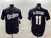 Men's Los Angeles Dodgers #11 Roki Sasaki Black Cool Base Stitched Jersey,baseball caps,new era cap wholesale,wholesale hats